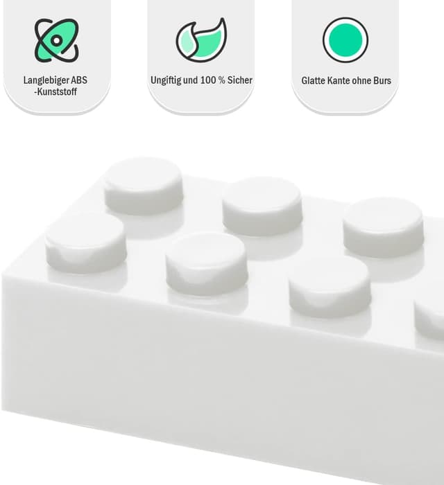 Detalle de Etarnfly Bausteine 100 Teile 2x4 Classic – kompatible weiße Grundsteine für kreatives Bauen