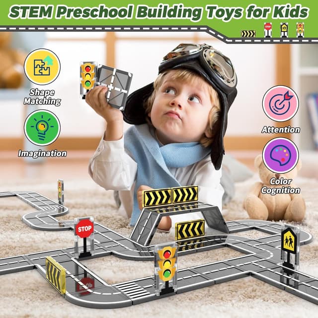 Thumbnail 2 de Goodtiles Magnetic Tiles Road Expansion Set ๐