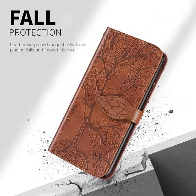 Detalle de Rostsant Handyhülle für Samsung Galaxy S25 Edge 5G – Braun, PU-Flipcase mit Kartenfächern und Standfunktion