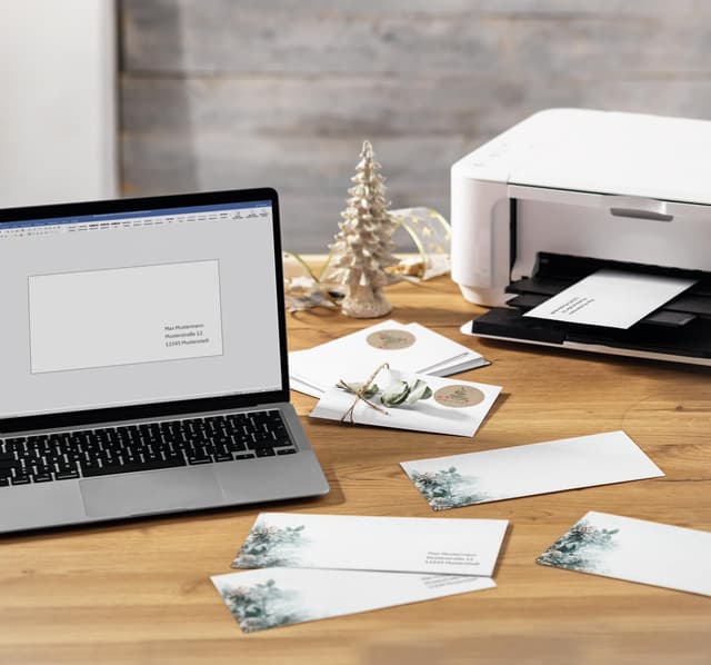 Detalle 2 de SIGEL DU424 Briefumschläge Weihnachten „Eucalyptus magic“ (gummiert, DIN lang, 50 Stück)