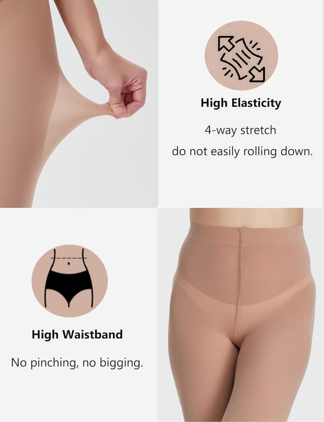 Detalle de DUCMODA collants de danse convertibles semi-opaques ultra doux pour femme et fille