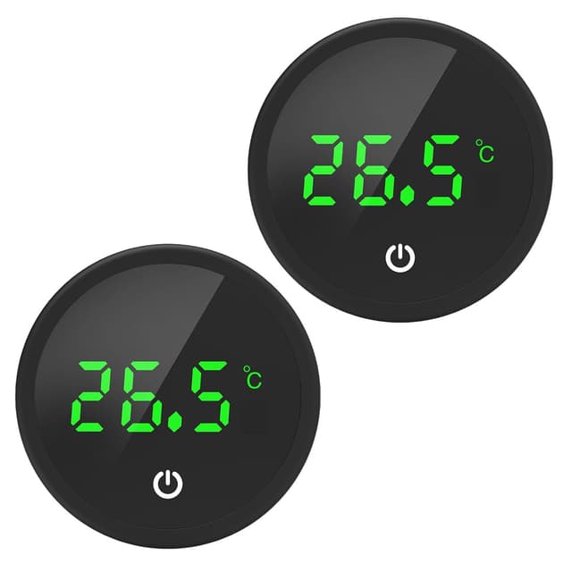 Detalle de QZQ Digital Aquarium Thermometer with Wireless Touch Stick (LED Display) – 2 Pack