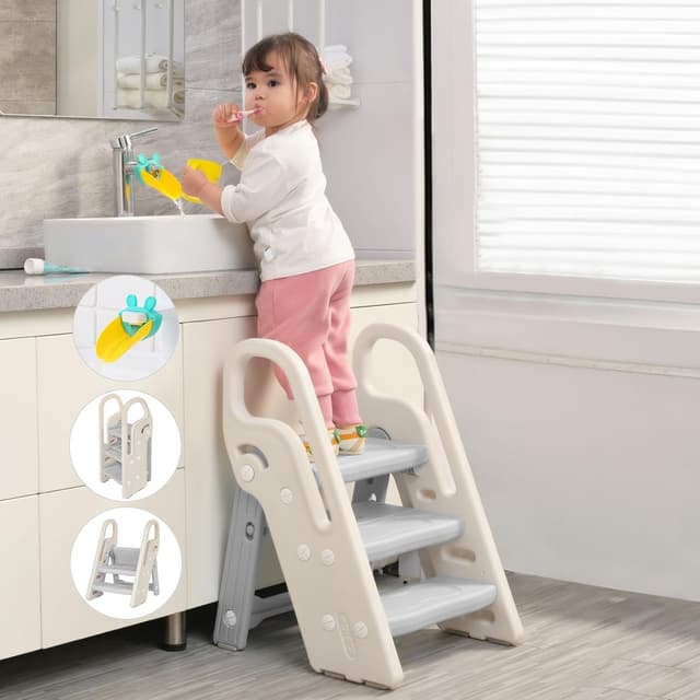 Detalle de Onasti Foldable Step Stool, 3-Step Safety