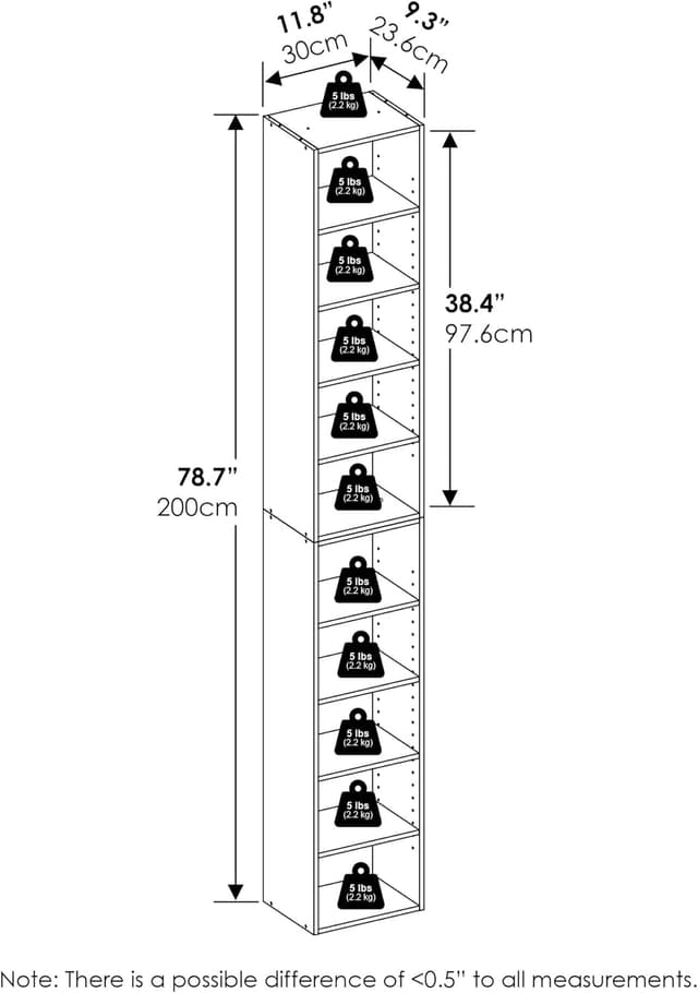 Detalle de Furinno PASIR libreria a 10 ripiani