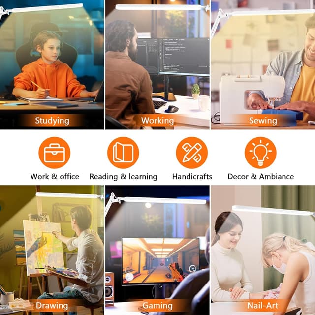 Detalle de BIENSER LED desk lamp with clamp 112 LEDs