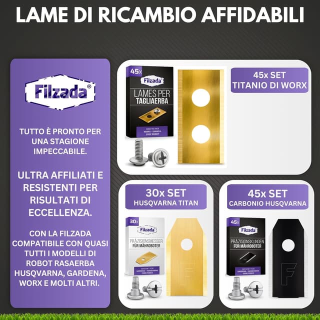 Thumbnail 6 de Filzada 45x lame di ricambio Titanium per Worx Landroid