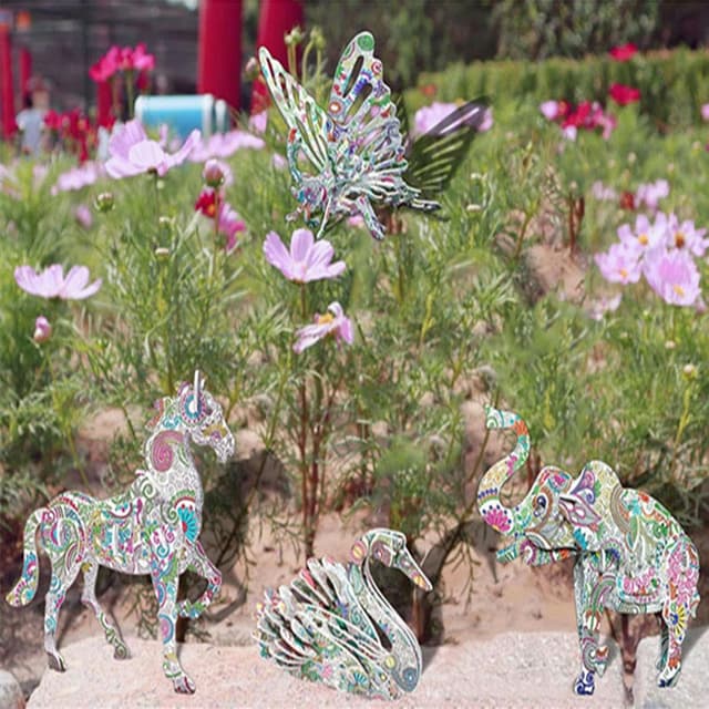 Thumbnail 6 de Jiaweixiang 3D Animal Colouring Puzzle Set with 12 Gel Markers (4 puzzles, ages 5–12)