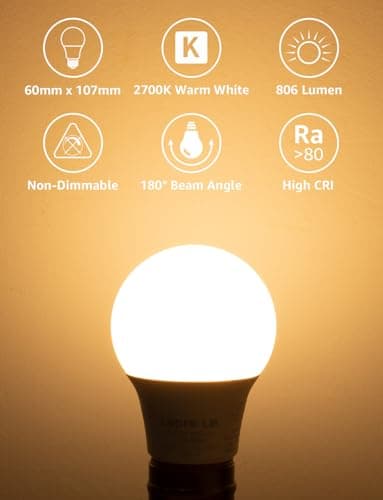 Detalle de Lepro Bombilla LED E27 8.5 W (806 lm) 2700 K, pack de 6