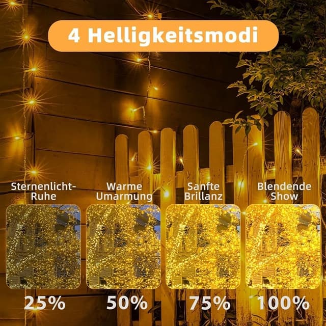 Detalle de XmasBokeh LED Lichterkette Außen 20 m (200 warmweiße LEDs) mit Fernbedienung & Timer
