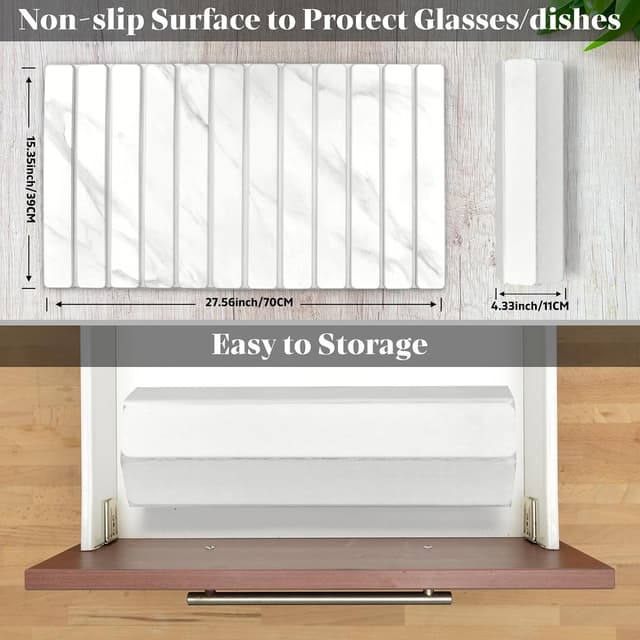 Thumbnail 1 de Large Stone Dish Drying Mat 28" Marble 🧽