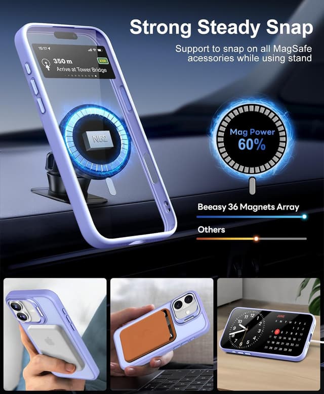 Thumbnail 2 de Beeasy Funda iPhone 16 Antigolpes y Soporte Magnético 🛡