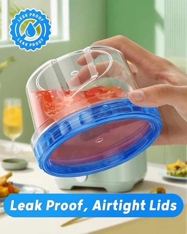 Detalle de BiuLeon 6-Pack 17oz Freezer Storage Containers with Twist-Top Lids (BPA-Free, Microwave & Dishwasher Safe)