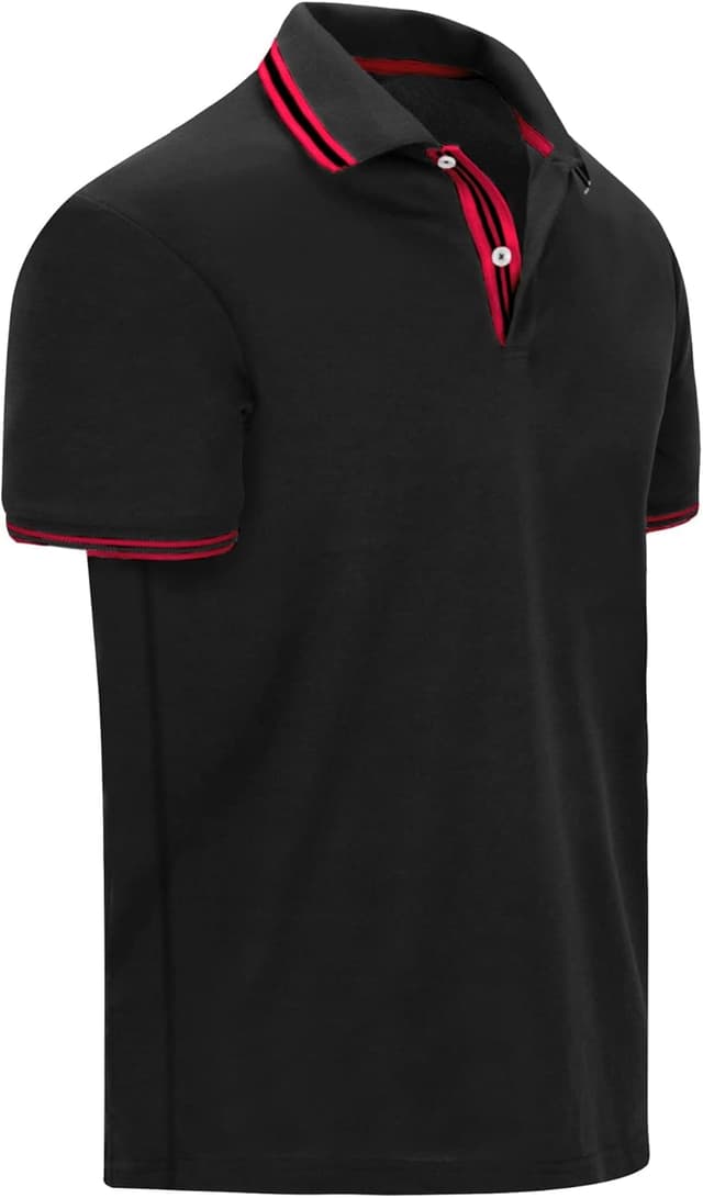 Detalle de geeksport Polo homme manches courtes à séchage rapide (90% polyester, 10% élasthanne)