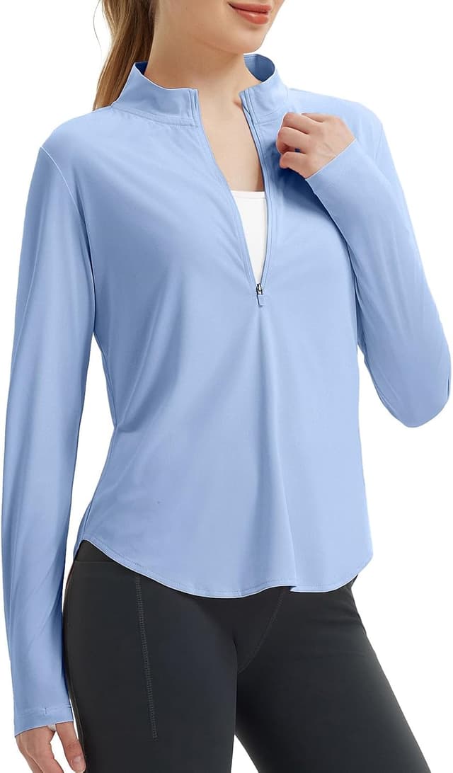Thumbnail 6 de baleaf Women’s Sun Shirts Hiking Shirt (Lightweight Long Sleeve) UPF50+ Half Zip Rash Guard