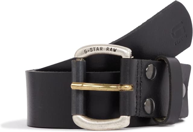 Detalle 1 de G-STAR Herren Dast Belt: kräftiger Leder-Gürtel mit Rollenschnalle