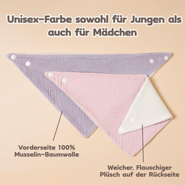 Thumbnail 6 de Susurration Baby Dreieckstuch als Lätzchen aus Musselin – wasserabweisend, verstellbar