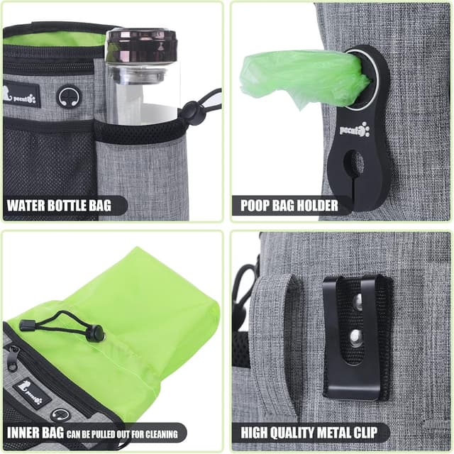 Detalle 2 de pecute Large Dog Treat Pouch Bag 3-way, waterproof