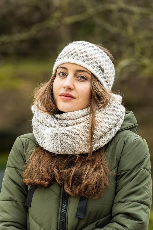 Detalle de Eisglut Damen Stirnband Balbinal – Made in Germany aus Wollmischung