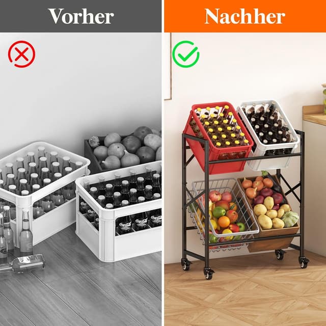 Thumbnail 6 de Lifewit Getränkekistenregal 4 Kisten mit Rollen