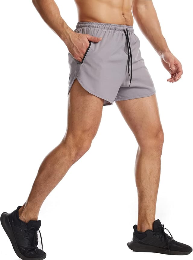 Detalle 2 de Suwangi Uomo Pantaloncini da running 2 in 1 traspiranti ad asciugatura rapida