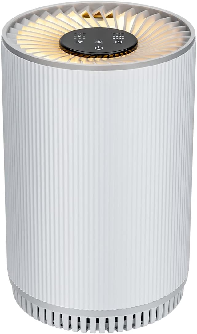 Detalle de AIUZLK KJ80 3-Stage H13 HEPA Air Purifier for Bedroom (22dB Quiet, Night Light, Timing)