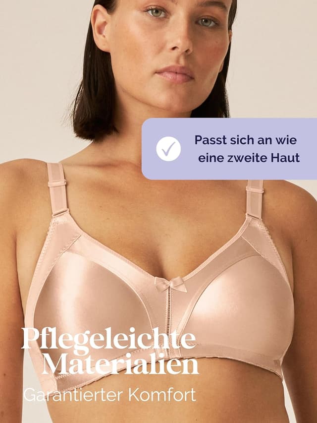 Detalle de Naturana® Minimizer BH ohne Bügel (Cup B–G) – optisch kleinere Cups & bequeme breite Träger