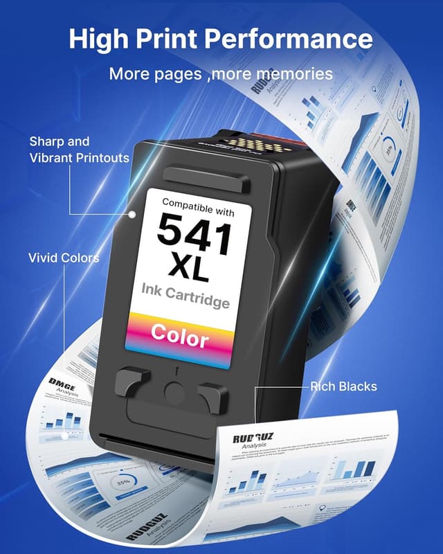 Detalle de RUDGUZ PG540 / CL541XL compatible ink cartridges (2-pack: black + colour) for Canon PIXMA