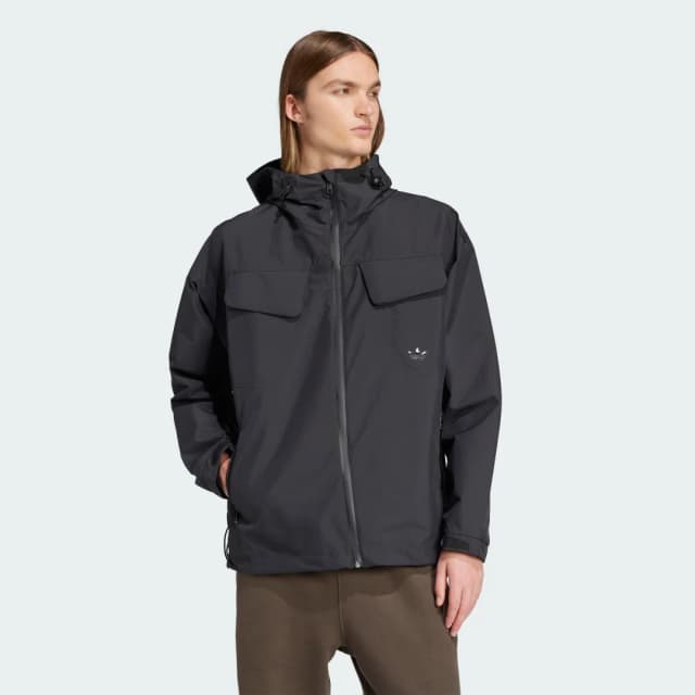 Detalle de adidas Chaqueta Premium Essentials Water-Repellent negra