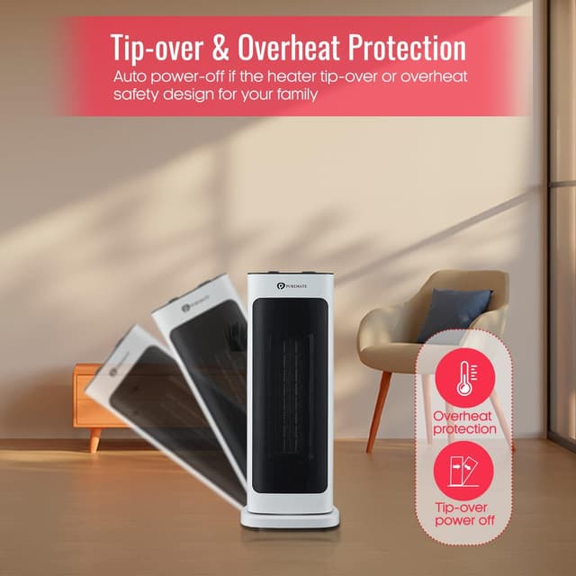 Thumbnail 4 de PureMate Ceramic Tower Heater 2000W