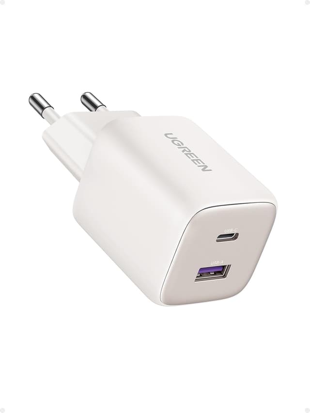 Detalle de UGREEN Nexode 35W Caricatore USB-C GaN con USB-A (2 porte) — compatibile con iPhone, Galaxy, iPad e MacBook M2