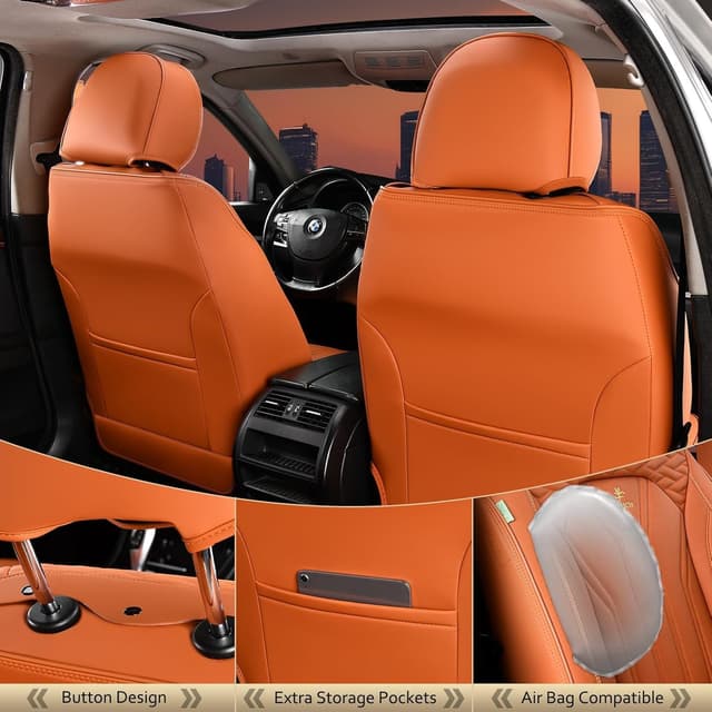 Detalle de FLORICH Full Set Orange Car Seat Covers