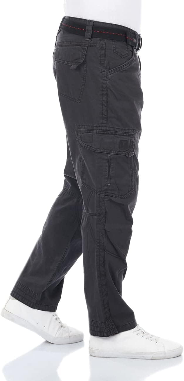 Detalle de Timezone Cargohose Herren BenitoTZ mit Gürtel – Loose Fit in Beige, Grau & Khaki (z. B. Größen 29–40)