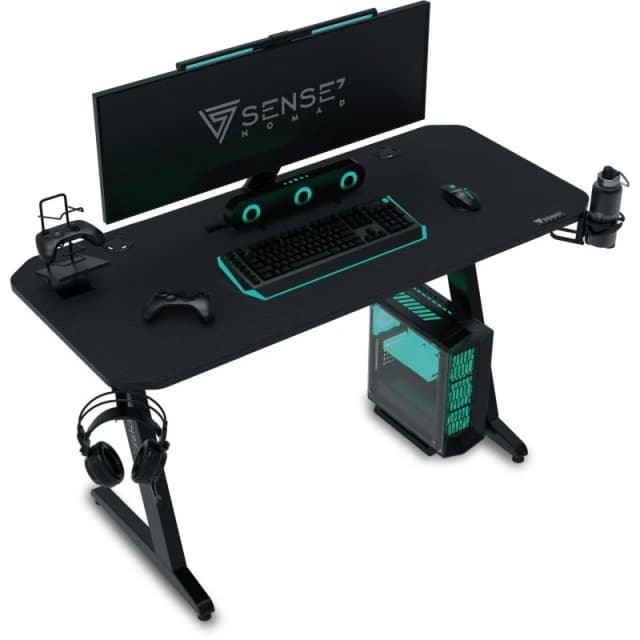 Detalle de Sense7 Nomad Basic mesa gaming ergonómica 100x50 Negra