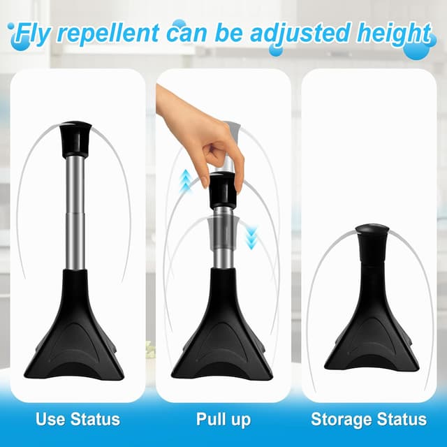 Detalle de Set da 2 ventilatori repellente per mosche e zanzare portatile, pieghevole e da appendere