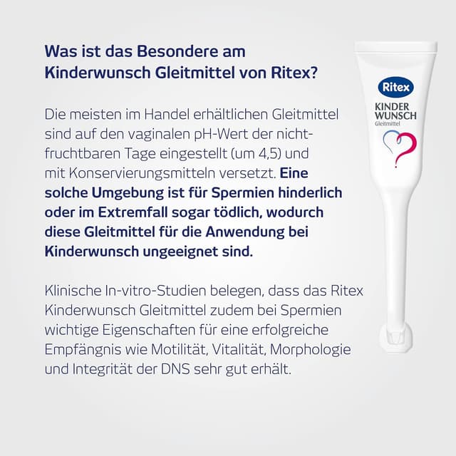 Detalle 2 de Kinderwunsch Gleitmittel Ritex 8 x 4 ml