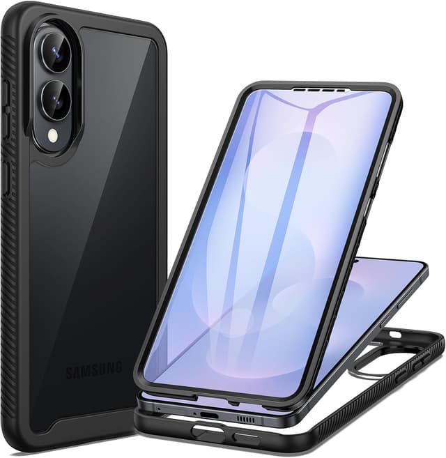 Detalle de seacosmo Coque pour Samsung Galaxy S25 Edge avec protecteur d’écran intégré – protection 360 anti-chocs et anti-rayures (noir)