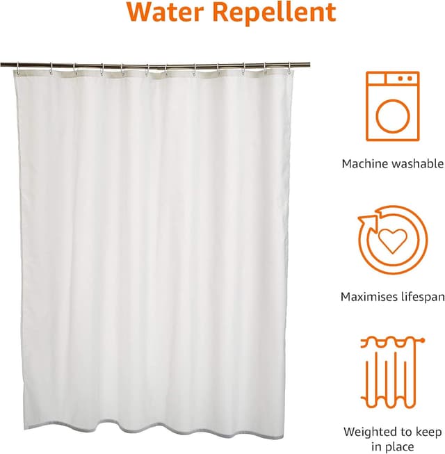 Thumbnail 1 de Amazon Basics Shower Curtain 180 x 180 cm