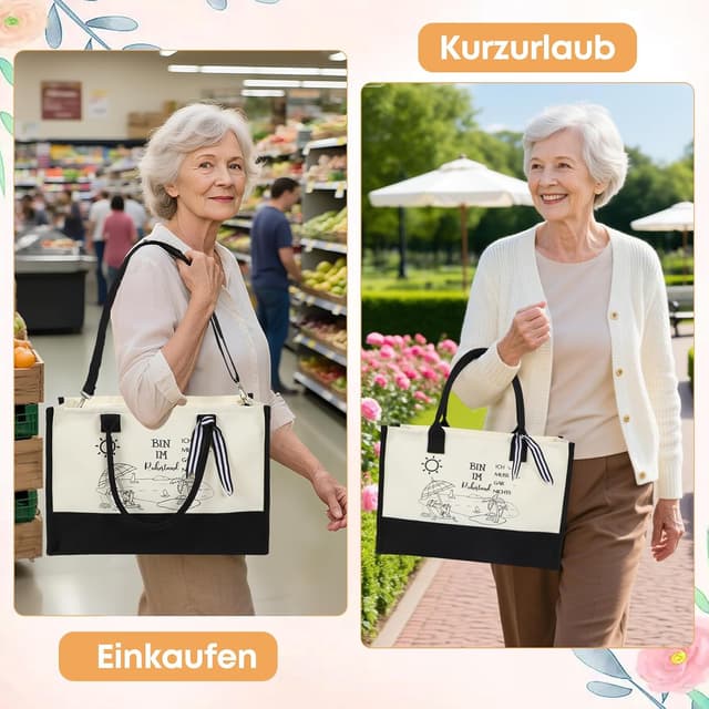 Detalle 2 de Seutgjie Renteneintritt Geschenk Canvas Tragetasche