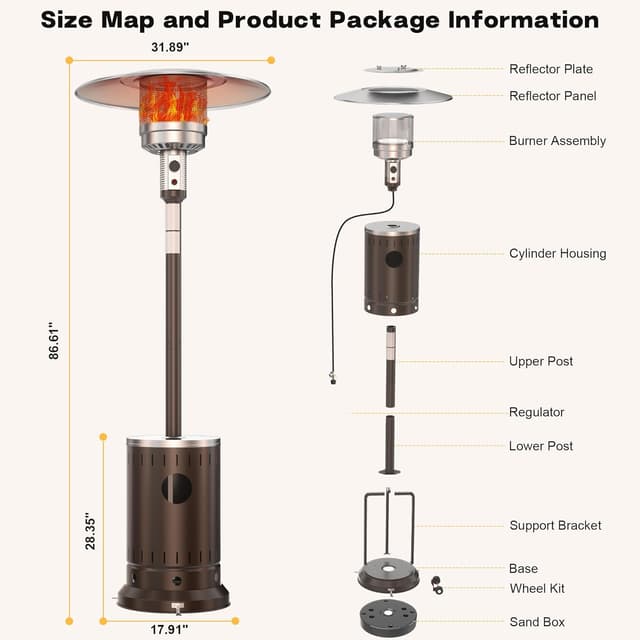 Thumbnail 5 de DIAMONDFORGE 50,000 BTU Patio Heater for Outdoors đźź°