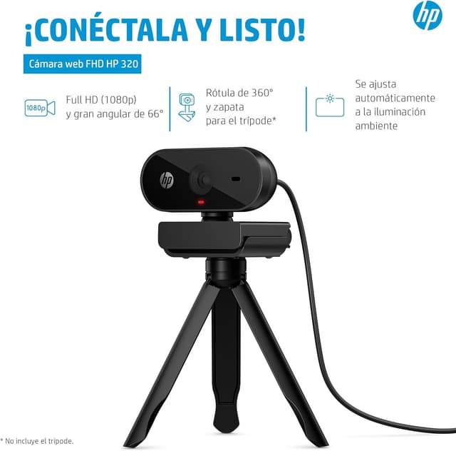 Thumbnail 5 de HP 320 Webcam FHD con Micrófono y Luz, Compatible con Chrome 📹