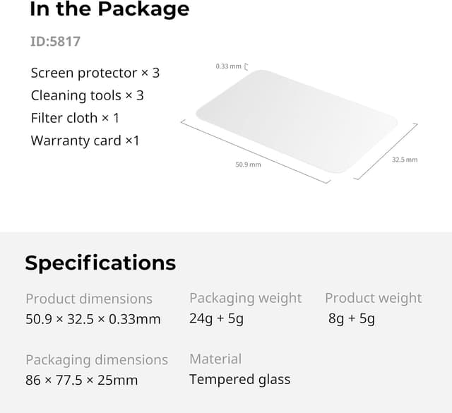 Thumbnail 6 de SmallRig 3er Pack Displayschutzfolie aus gehärtetem Glas für DJI Osmo Nano (5817)