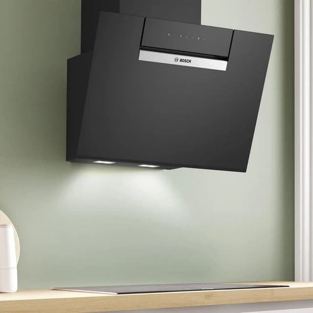 Detalle 2 de Bosch Serie 4 DWK67FN60 campana decorativa de 60 cm con cristal negro y motor EcoSilence™