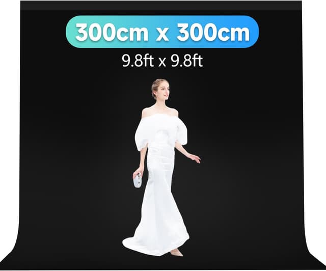Detalle 2 de JEBUTU Black Backdrop 3m x 3m