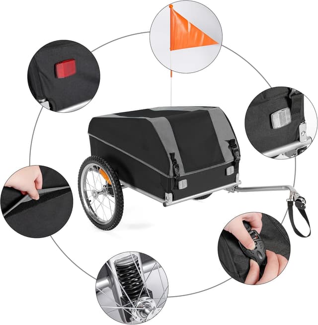 Detalle de Fahrradanhänger 120 l für 40 kg CXWXC