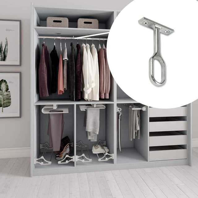 Thumbnail 5 de Emuca Set de 10 Soportes Centrales para Barra Oval Niquelado 🛠