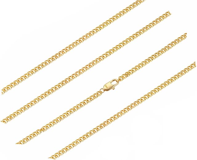 Detalle de Diorra 925 Sterling-Silber Kette (2 mm) – Damen-Halskette ohne Anhänger