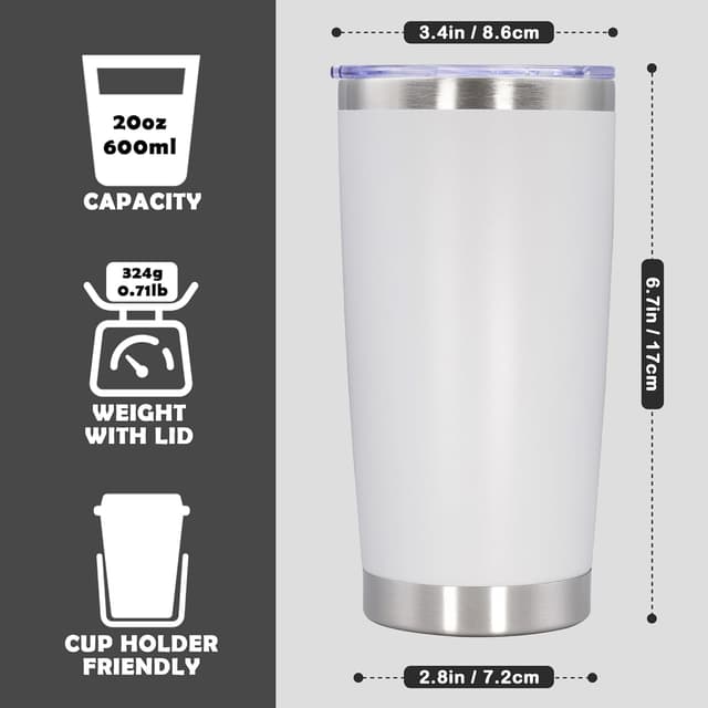 Thumbnail 3 de AUWBON 20oz Tumbler Stainless Steel Travel Mug