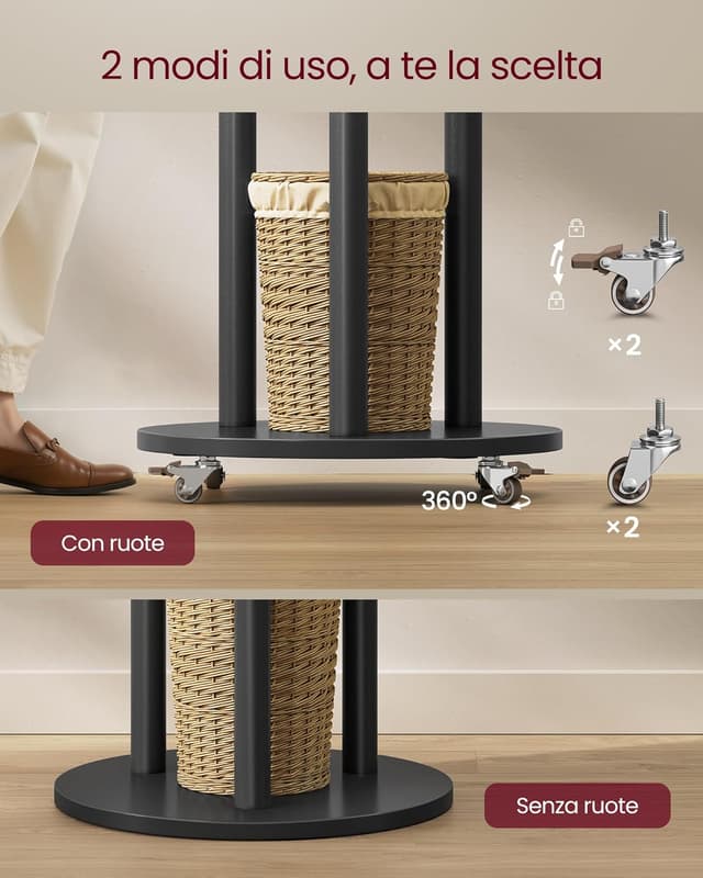 Detalle 1 de Attaccapanni VASAGLE da terra RCR023B01 con 11 ganci