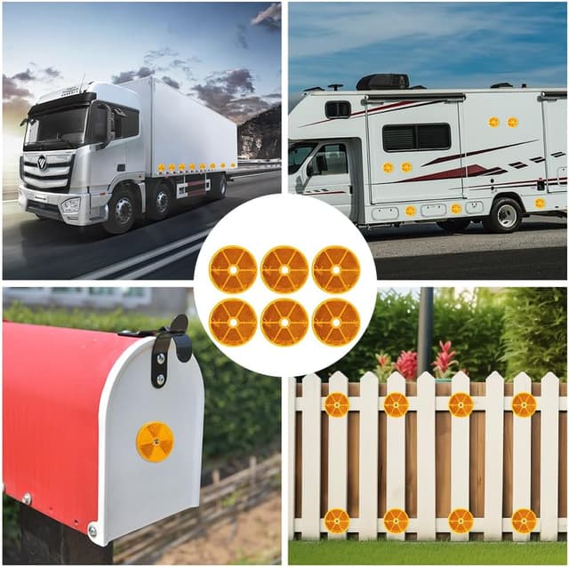 Thumbnail 6 de AYBUY 6 catarifrangenti tondi da 60 mm per rimorchio, auto, trattore e altri veicoli