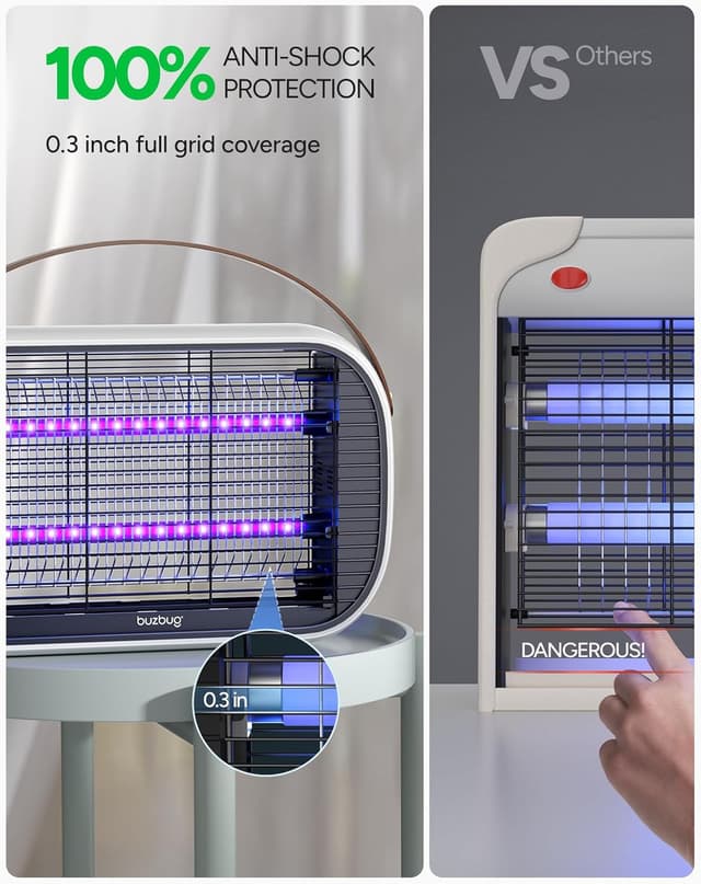 Detalle 2 de Buzbug LED Fly Zapper Indoor MA015B – dual-colour 365nm/395nm light mosquito & fly trap